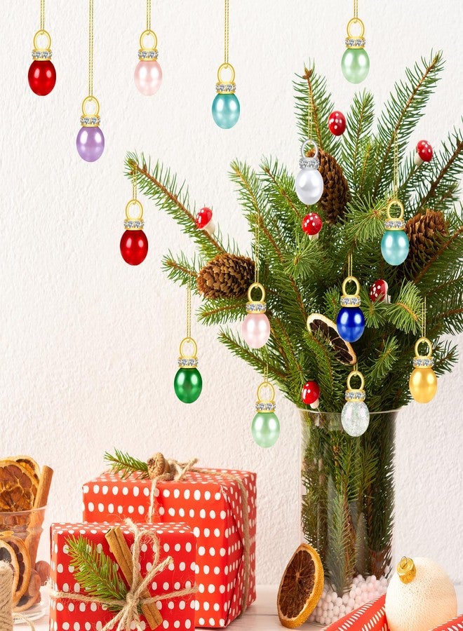 succulentlovers 100PCS Christmas Mini Balls Ornaments, 9mm Miniature Multi-color Xmas Tiny Tree Hanging Decorations, 10 Colors Glitter Small Shiny Christmas Balls Pendants for Holiday Party Wedding DIY Craft Supplies - Image 4
